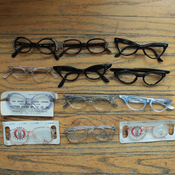 Lot of True Vintage Myopia Eyeglasses - NOS/Used - Cateye, 1960s, 1950s - Picture 3 of 7